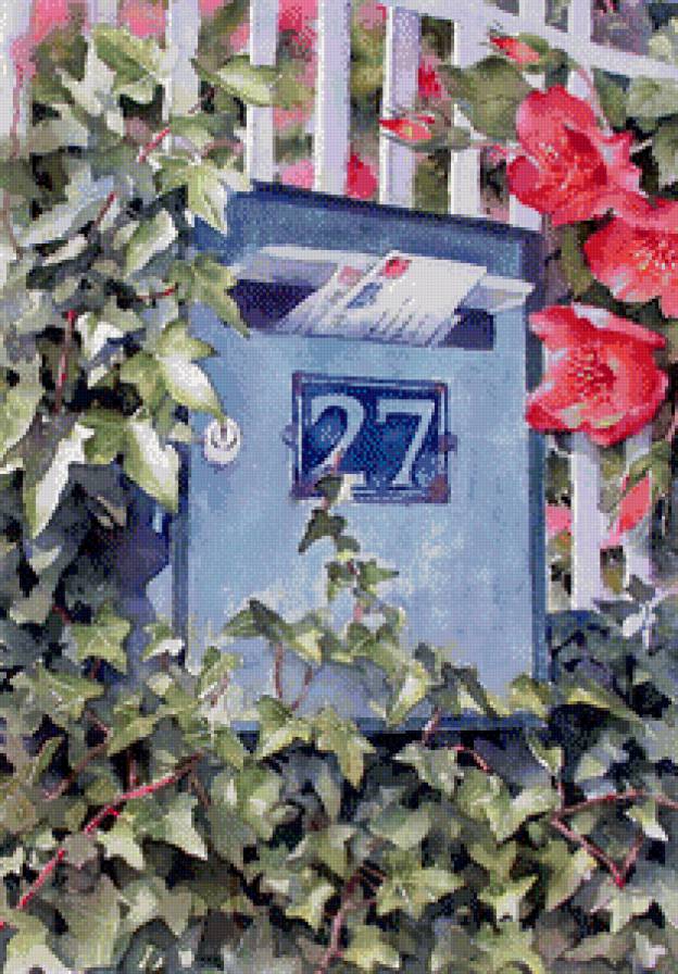 Почтовый ящик - цветы, лето - предпросмотр