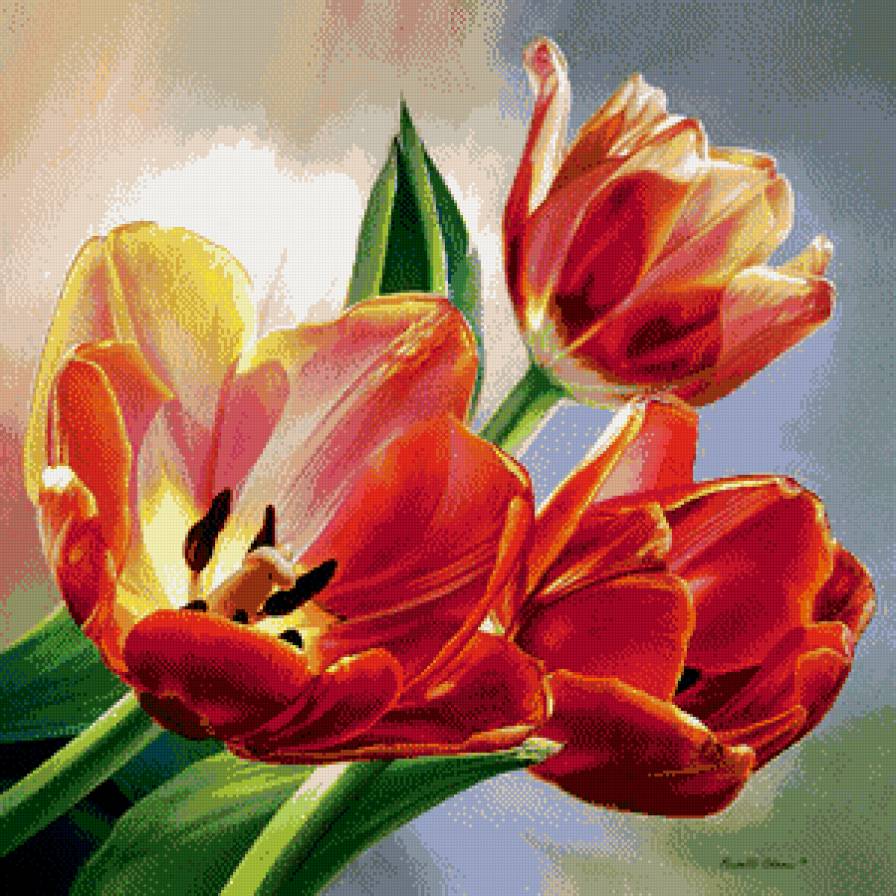Серия "Букет" - букет, тюльпаны, цветы - предпросмотр