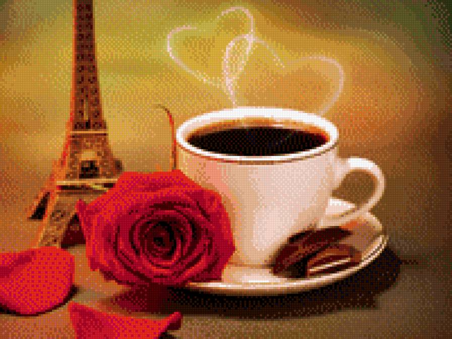 чашка кофе - валентинка, чашка, париж, дюбовь - предпросмотр