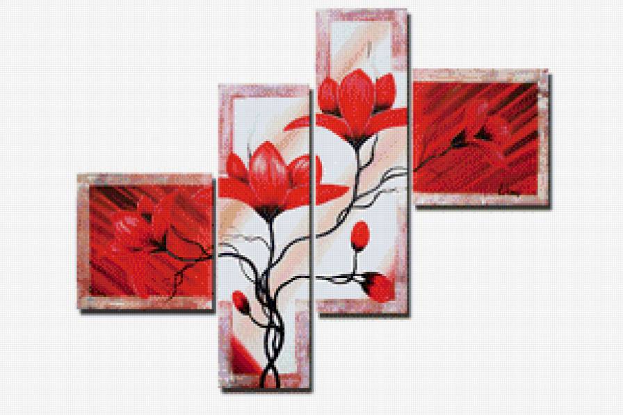 полиптих "магнолия" - цветы, магнолия, полиптих - предпросмотр