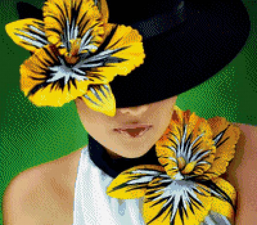 девушка - девушка, цветы - предпросмотр