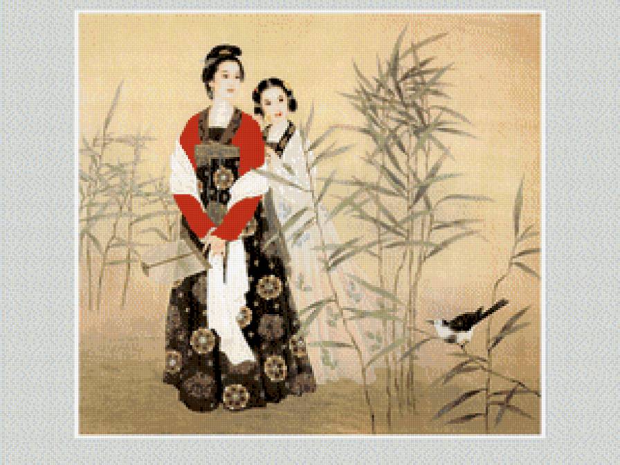 Мама и дочь - мама, дочь, тросник - предпросмотр