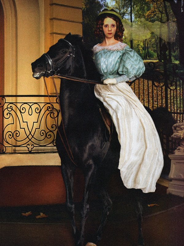 Девушка на лошади - оригинал