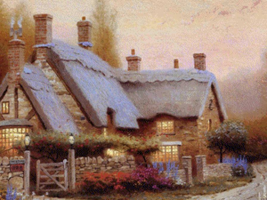 сказочный домик 2 - картины, пейзаж, картина - предпросмотр