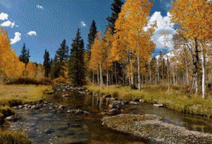 Осень - осень, природа, речка, лес - предпросмотр