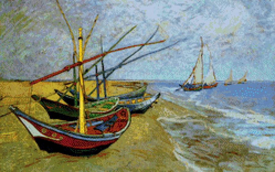 Лодки Ван гог - ван гог, лодки - предпросмотр
