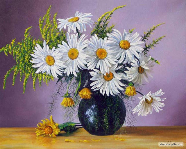 Букет ромашек - картина, букет, натюрморт, цветы - оригинал