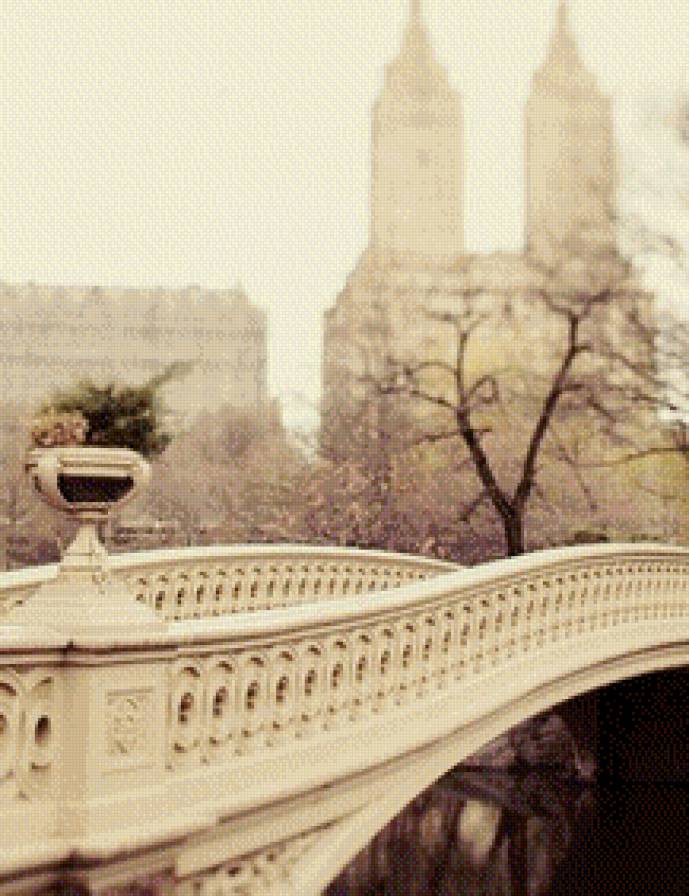 Городской парк - город, здания, парк, мост - предпросмотр