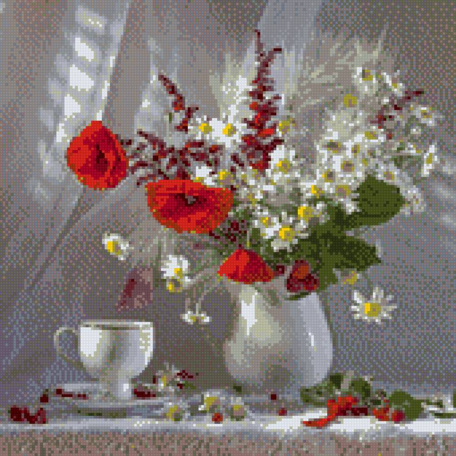 маки в вазе - посуда, цветы - предпросмотр