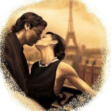 Оригинал схемы вышивки «Поцелуй в Париже» (№483886)