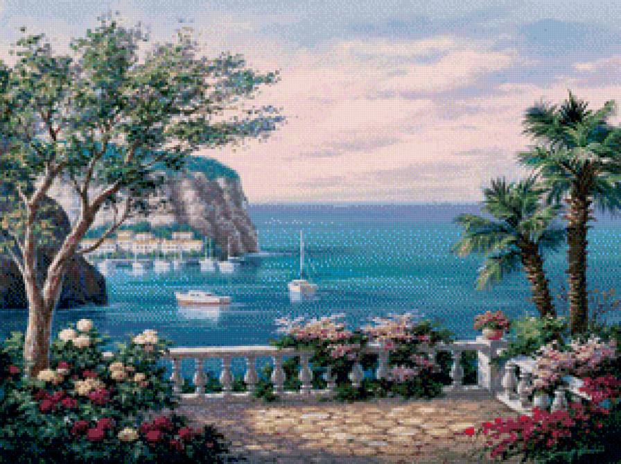 №484072 - живопись, картина, море, пляж, лето - предпросмотр