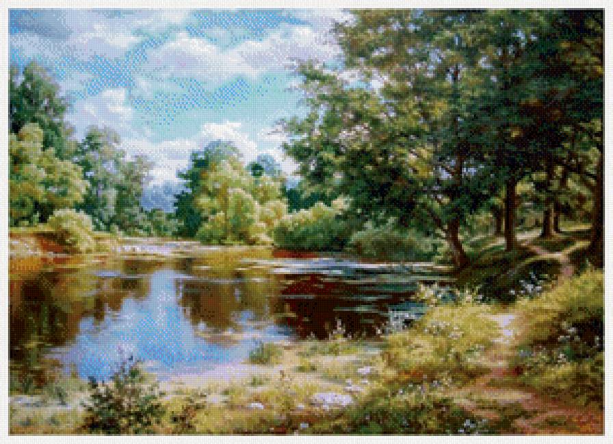 пейзаж - лето, пейзаж, озеро - предпросмотр