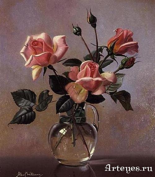 №484225 - роза, букет, живопись, ваза - оригинал