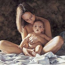 Оригинал схемы вышивки «мать и дитя» (№484313)