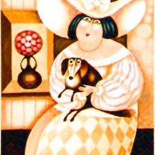 Оригинал схемы вышивки «дама с собачкой» (№484460)