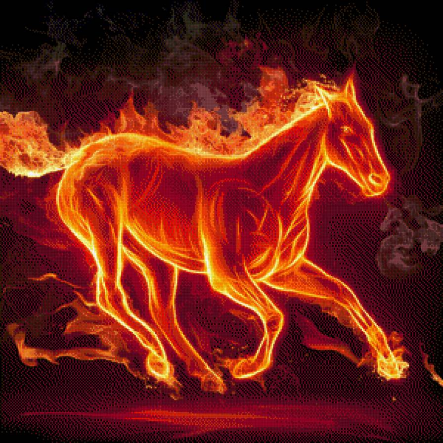 огненный конь - фэнтези, лошадь, лошади - предпросмотр