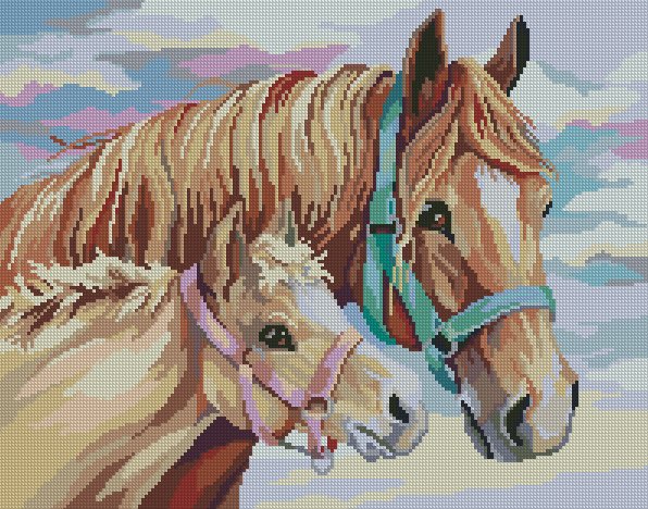 №485087 - животные, лошади, картина, кони - оригинал
