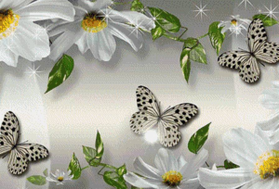Цветы и бабочки - подушки - предпросмотр