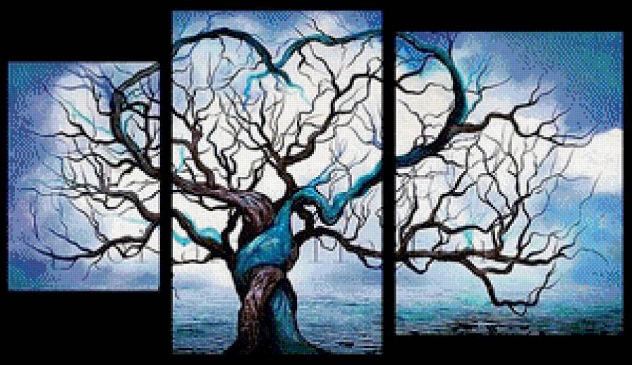 дерево счастья - модульная картина - предпросмотр