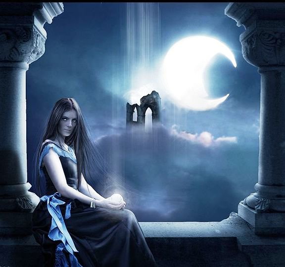 под луной - девушка, фэнтази, мистика - оригинал