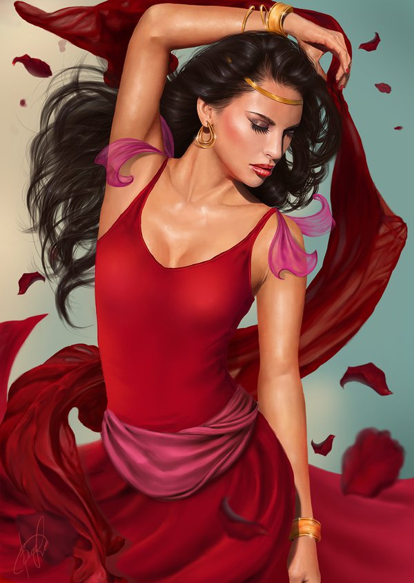 девушка в красном - женский образ, девушка, люди, живопись - оригинал