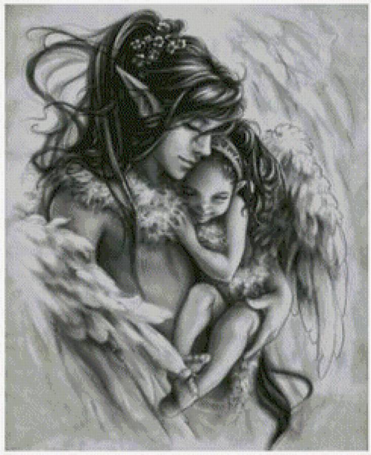 Под защитой - монохром, фэнтези, эльф, парень - предпросмотр