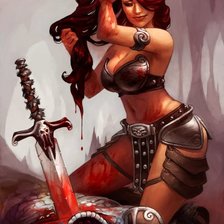 Схема вышивки «девушка воительница»