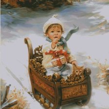 Схема вышивки «На санках»