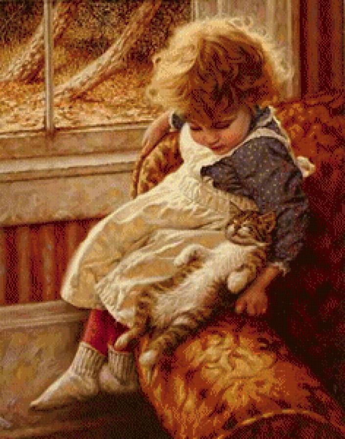 У окошка - кошка, дети - предпросмотр