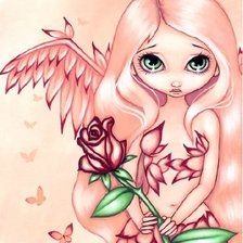 Схема вышивки «Фея с розой»