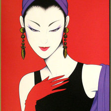 Оригинал схемы вышивки «женский образ  Ichiro Tsuruta» (№486706)