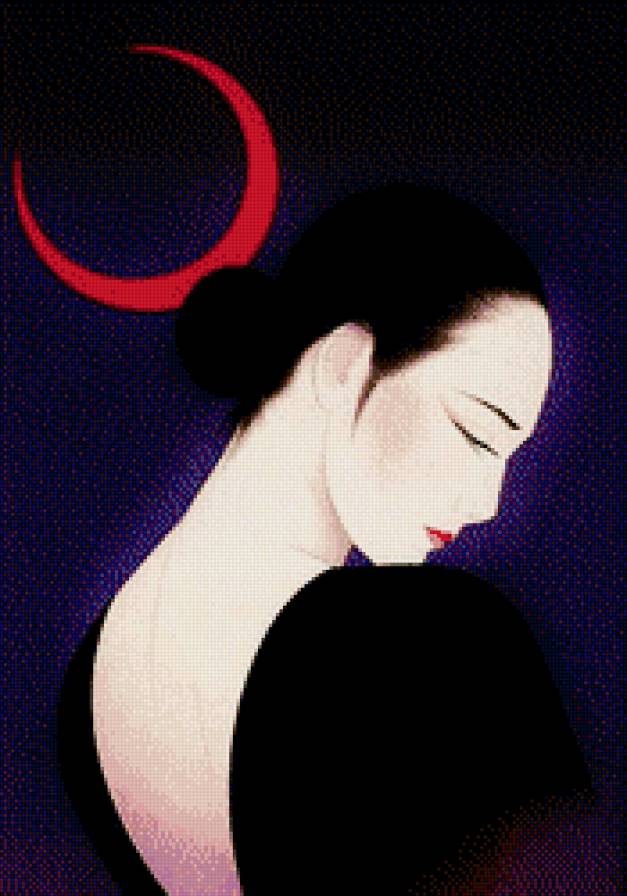 женский образ  Ichiro Tsuruta - женский образ, японка, живопись, девушка - предпросмотр