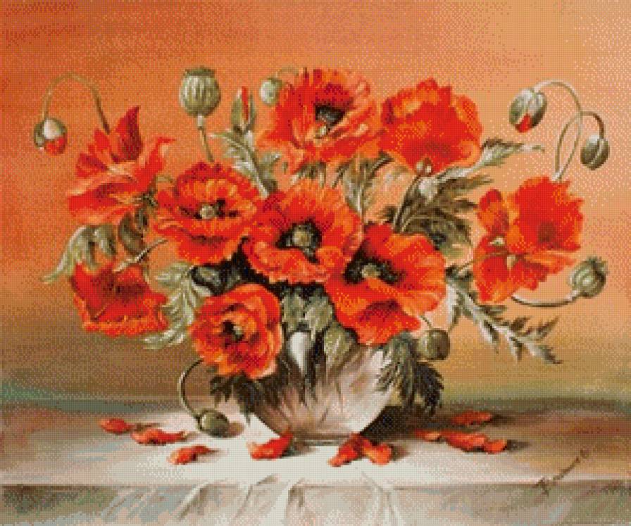 Маки 3 - цветы, букет - предпросмотр