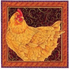 Схема вышивки «подушка с курицей»