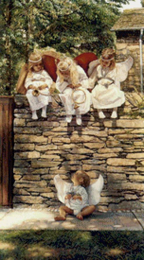 дети ангелы - мило, дети, ангелы, живопись - предпросмотр