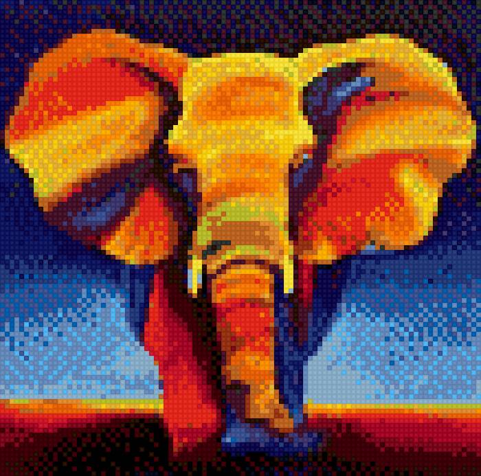 слон цветной - слон - предпросмотр