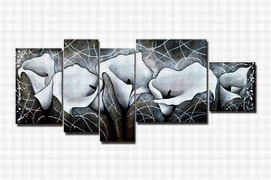 полиптих "каллы" - каллы, полиптих, цветы - предпросмотр