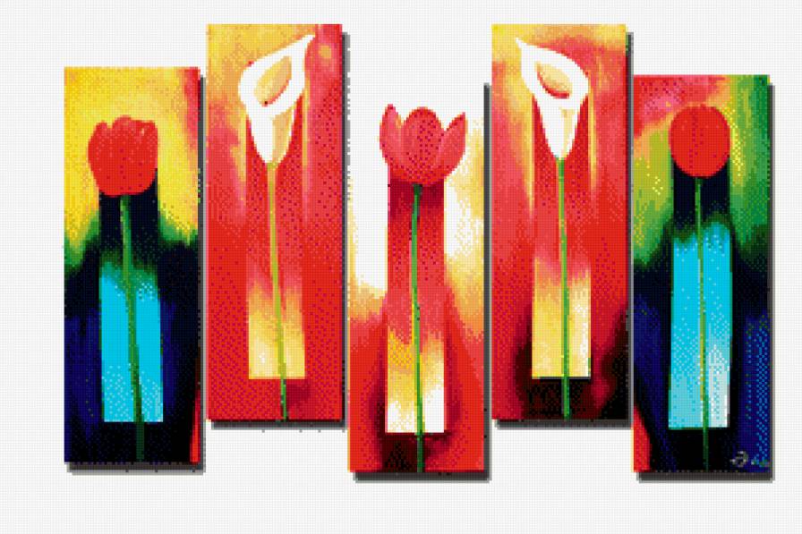 полиптих "тюльпаны" - тюльпаны, цветы, полиптих - предпросмотр