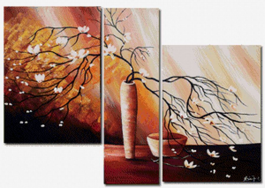 политих"цветущая ветка" - полиптих - предпросмотр