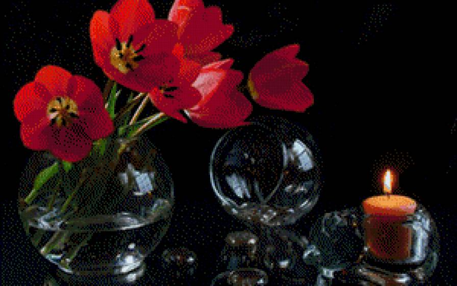 натюрморт с тюльпанами - натюрморт, цветы, картина - предпросмотр