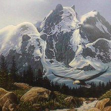 Оригинал схемы вышивки «гора-три медведя» (№487481)