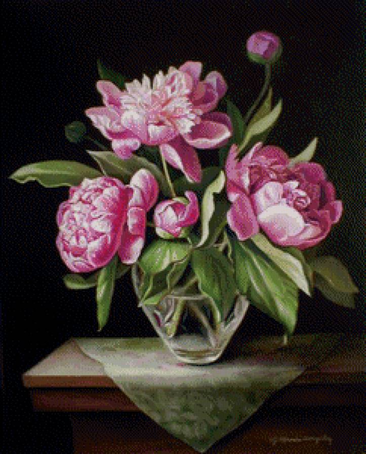 Пионы - букет, цветы - предпросмотр