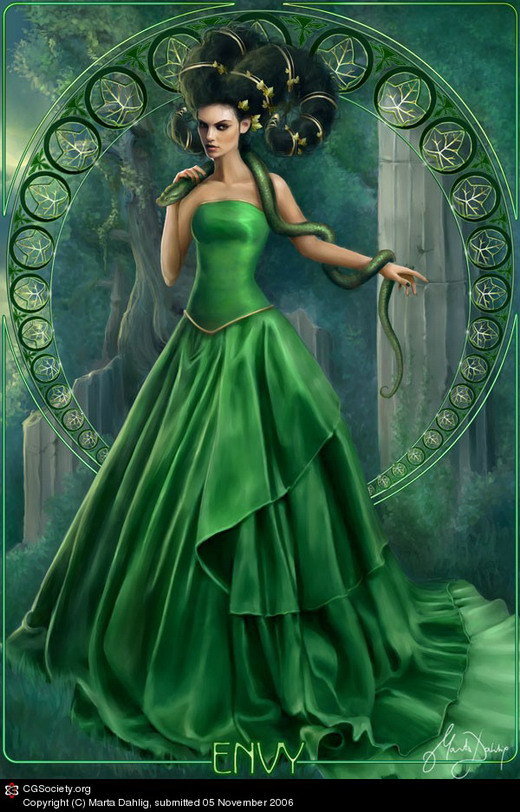 Грех Зависть - платье, девушка - оригинал