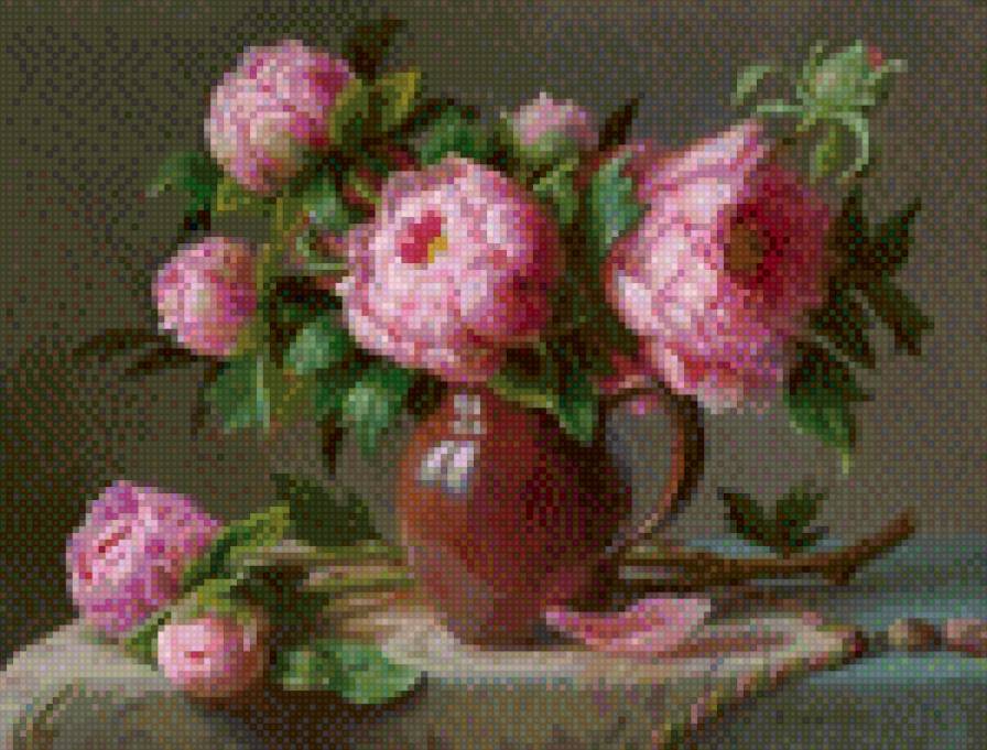 пионы в вазе - цветы, букет, пионы - предпросмотр