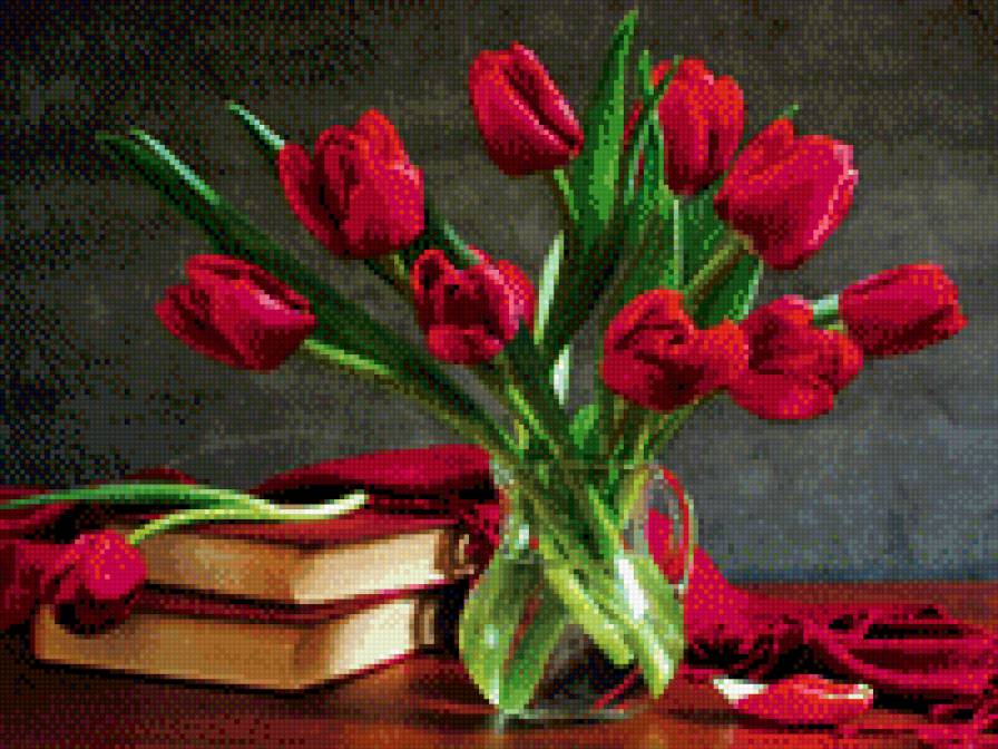 Тюльпаны в вазе - предпросмотр