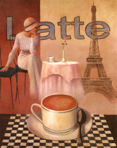 Latte - кофе, париж, девушки - оригинал