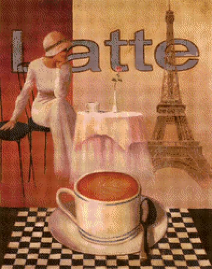 Latte - девушки, париж, кофе - предпросмотр