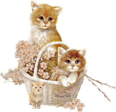 котята в корзинке - подушки, коты.котята, кошки - оригинал
