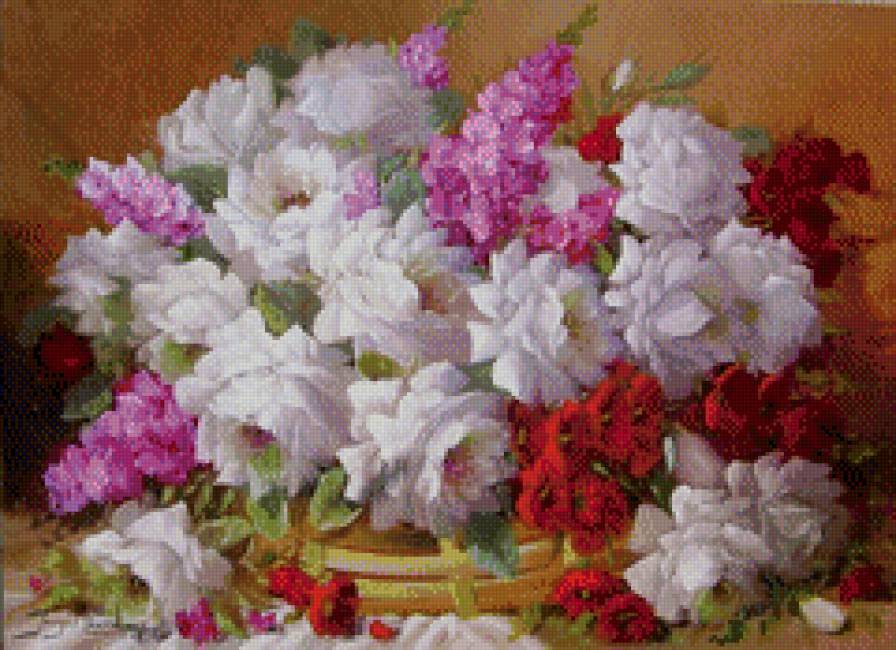 Прекрасный букет - натюрморт цветы розы - предпросмотр