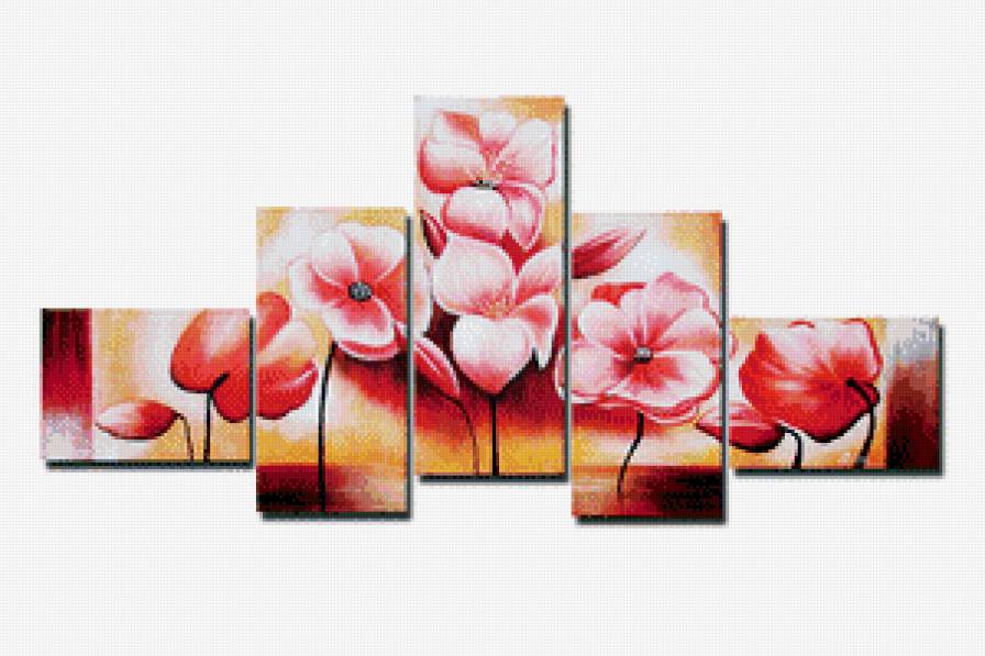 полиптих - цветы, полиптих - предпросмотр